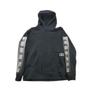 Mens Under Armour Cold Gear Threadborne Hoodie Size L Sleeve Spell Out Black